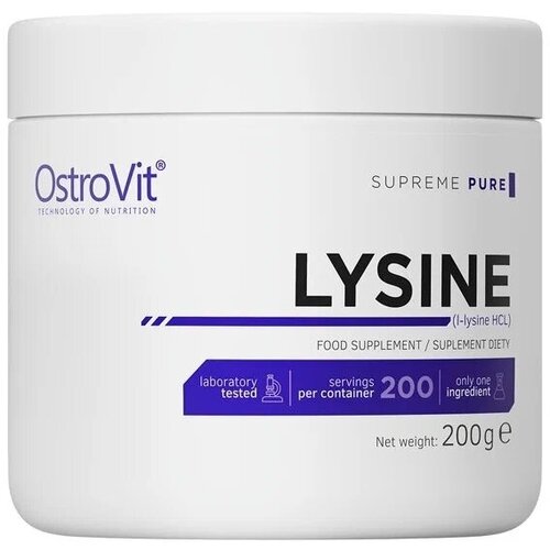 Лизин OstroVit Supreme Pure Lysine, 200 г. ostrovit supreme pure beta alanine 200 г