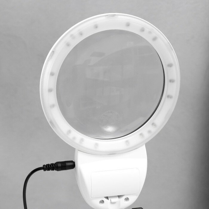 Лампа-лупа для творчества LEDx18 от 3ААА USB белый 245х22