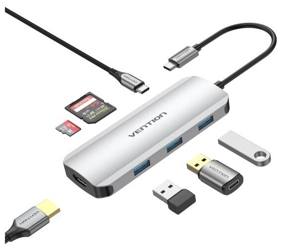 Мультифункциональный хаб Vention USB Type C 7 в 1