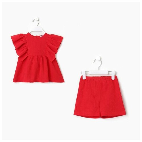 Комплект одежды Minaku, размер 104, красный комплект для девочки майка шорты цвет голубой полоска рост 104 см
