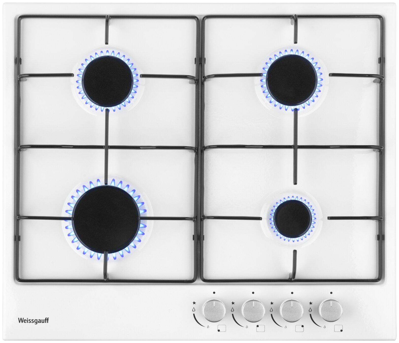 Газовая варочная панель Weissgauff HG 640 WEH, белый - фотография № 2