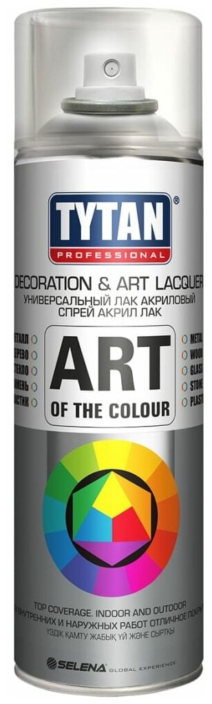 Аэрозольный универсальный акриловый лак Tytan Professional Art of the color глянцевый 400 мл