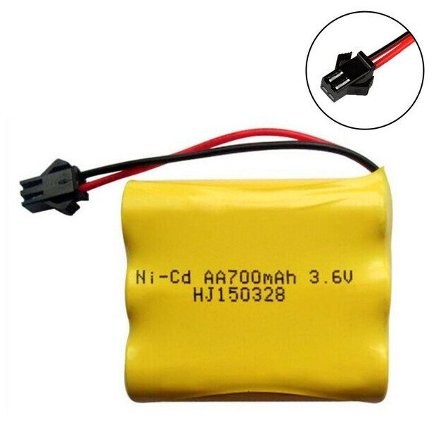 Аккумулятор NI-CD 3.6V 700MAH форма FLATPACK разъем SM