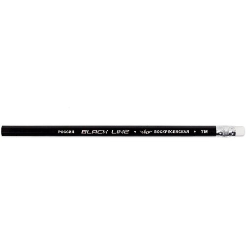 ВКФ Black Line 12Д - 1-966 Карандаш графитный с ластиком незаточенный ТМ (HB) 5 штук