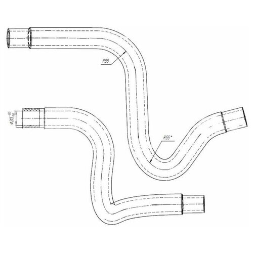 Патрубки печки 2190 (к-т 2 шт) (армированный силикон) Балаково АР473