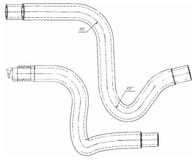 Патрубки печки 2190 (к-т 2 шт) (армированный силикон) Балаково АР473