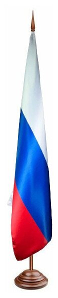 Флаг России (Российской федерации - РФ) на сатене, 90х135 см - в кабинет для напольной подставки