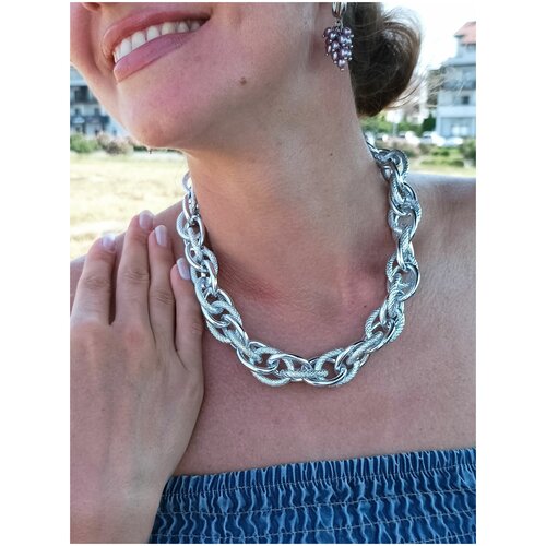 Колье Braccialetti, длина 53 см, серебристый