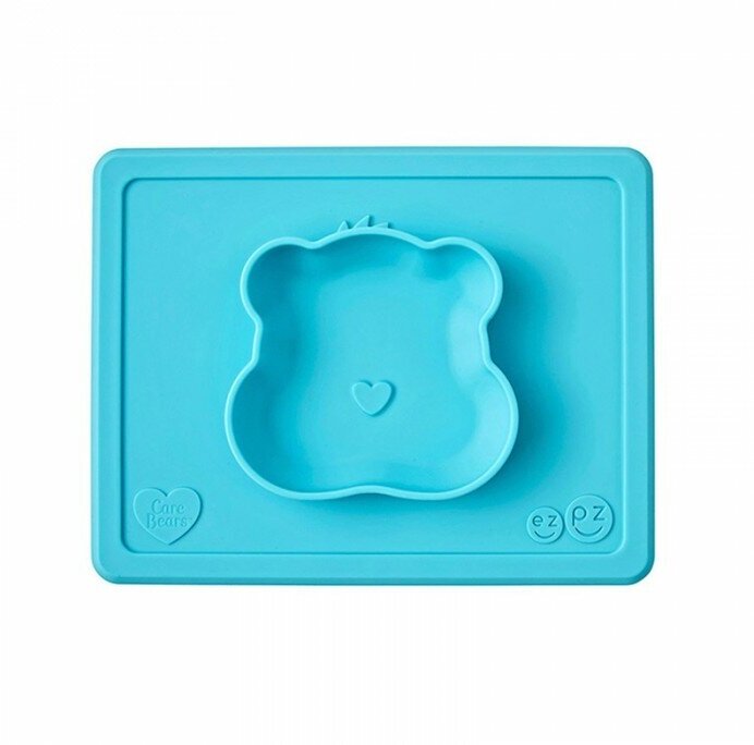 Силиконовая тарелка-плейсмат Happy Bowl Care Bear Edition Бирюзовый