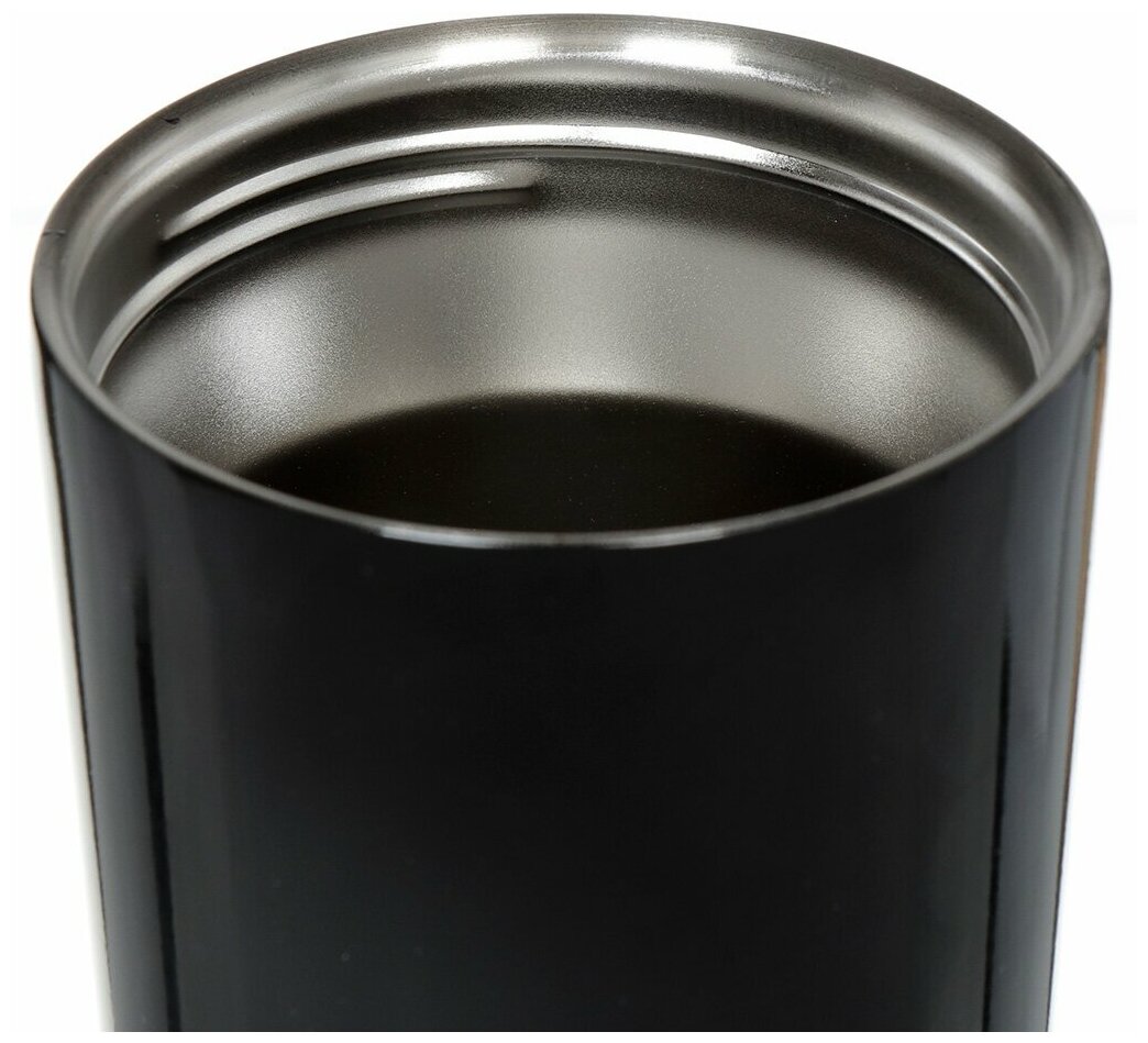 Термокружка нержавеющая сталь, 0.45 л, Daniks, черная, SL-NT014E-BLK-logo2 - фотография № 2