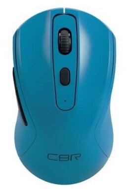Мышь беспроводная CBR CM 522 Blue, оптическая, 2,4 ГГц, 800/1200/1600 dpi, 6 кнопок, технология "бесшумный клик", ABS-пластик, голубой