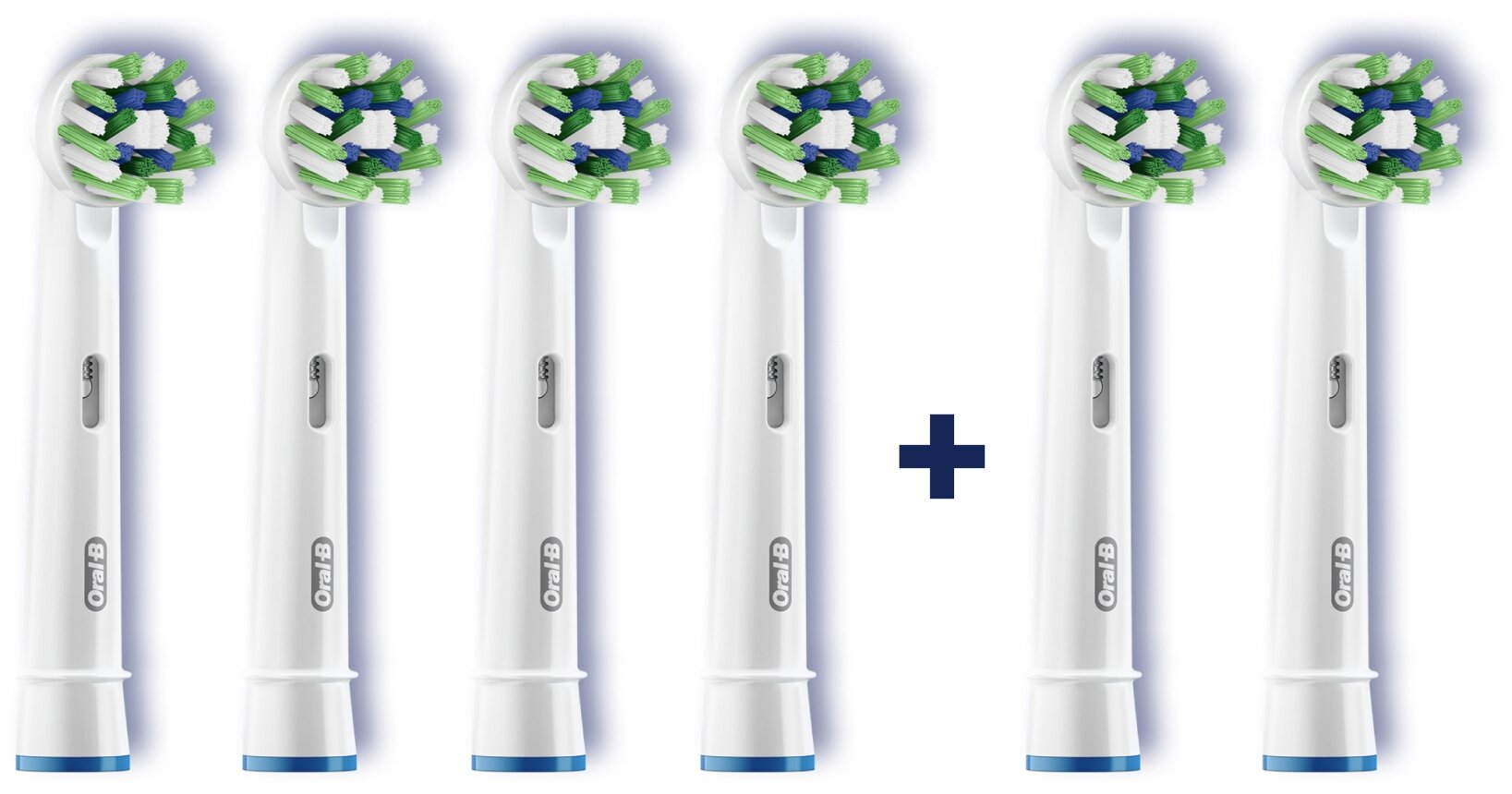 Набор насадок Oral-B Cross Action CleanMaximiser для электрической щетки, белый, 6 шт.