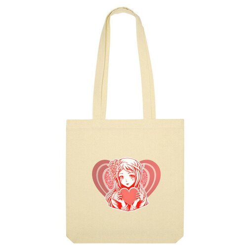 Сумка шоппер Us Basic, бежевый сумка девушка с сердцем зеленое яблоко