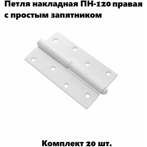 петля накладная домарт пн 130 правая с фигурным запятником золото Петля накладная ПН-120 правая с простым запятником, белый (комплект 20 шт)