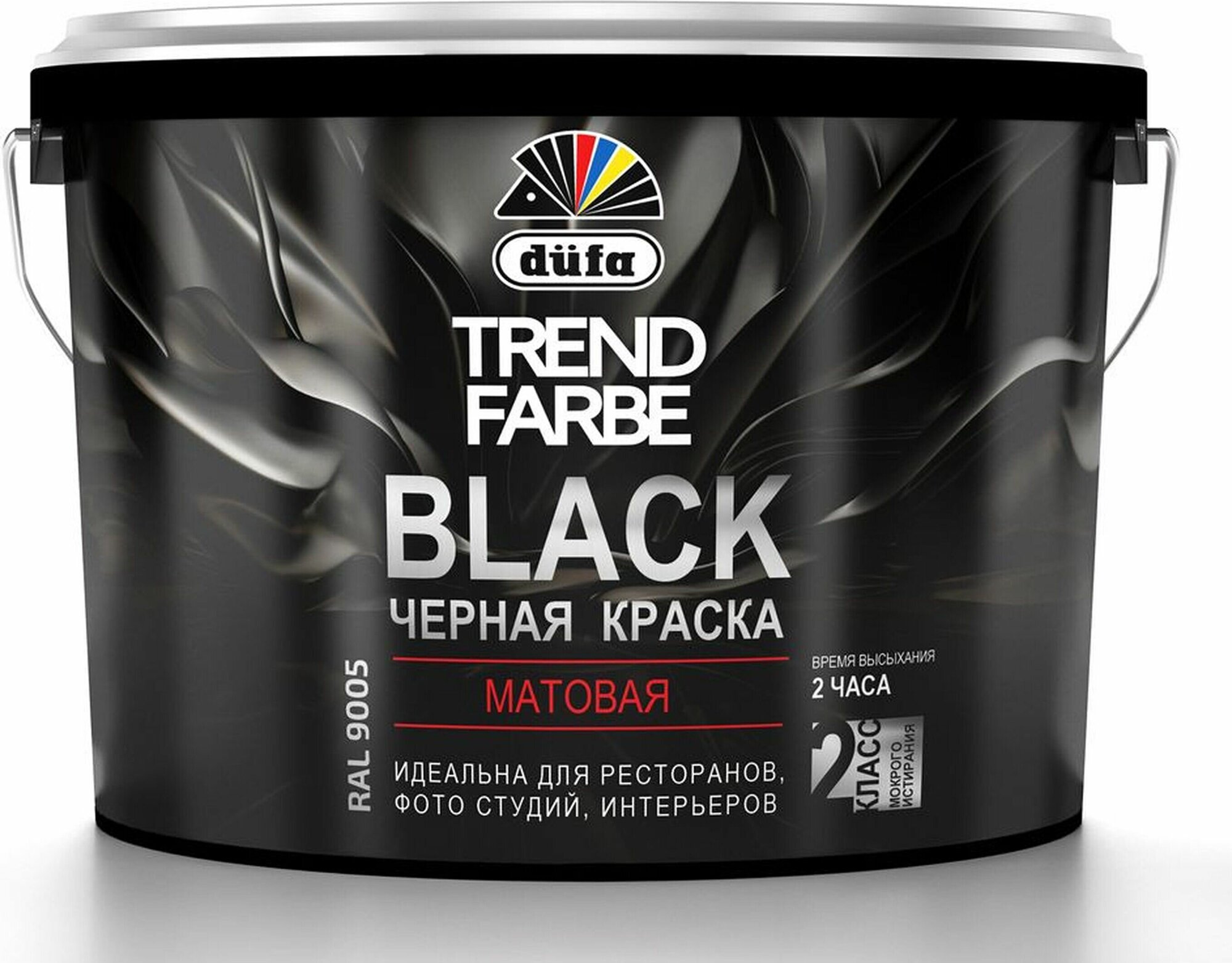 Краска интерьерная dufa TREND FARBE BLACK матовая черная 10л