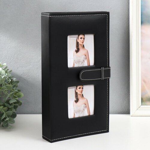 Фотоальбом на 300 фото 10х15 см Черный кожзам микс 33х19х6 см 2223₽