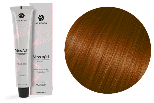 ADRICOCO MISS ADRI крем-краска для волос 7.43 - блонд медный золотистый 100 МЛ
