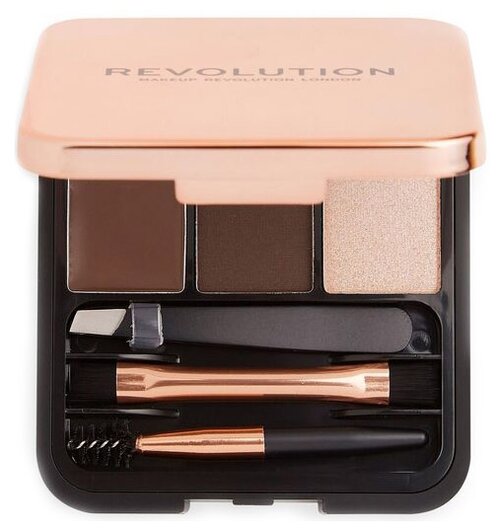 REVOLUTION Палетка для бровей Brow Sculpt Kit, dark brown