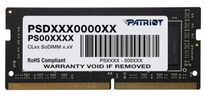 Оперативная память для ноутбука PATRIOT SODIMM 8GB PC25600 DDR4 PSD48G320081S