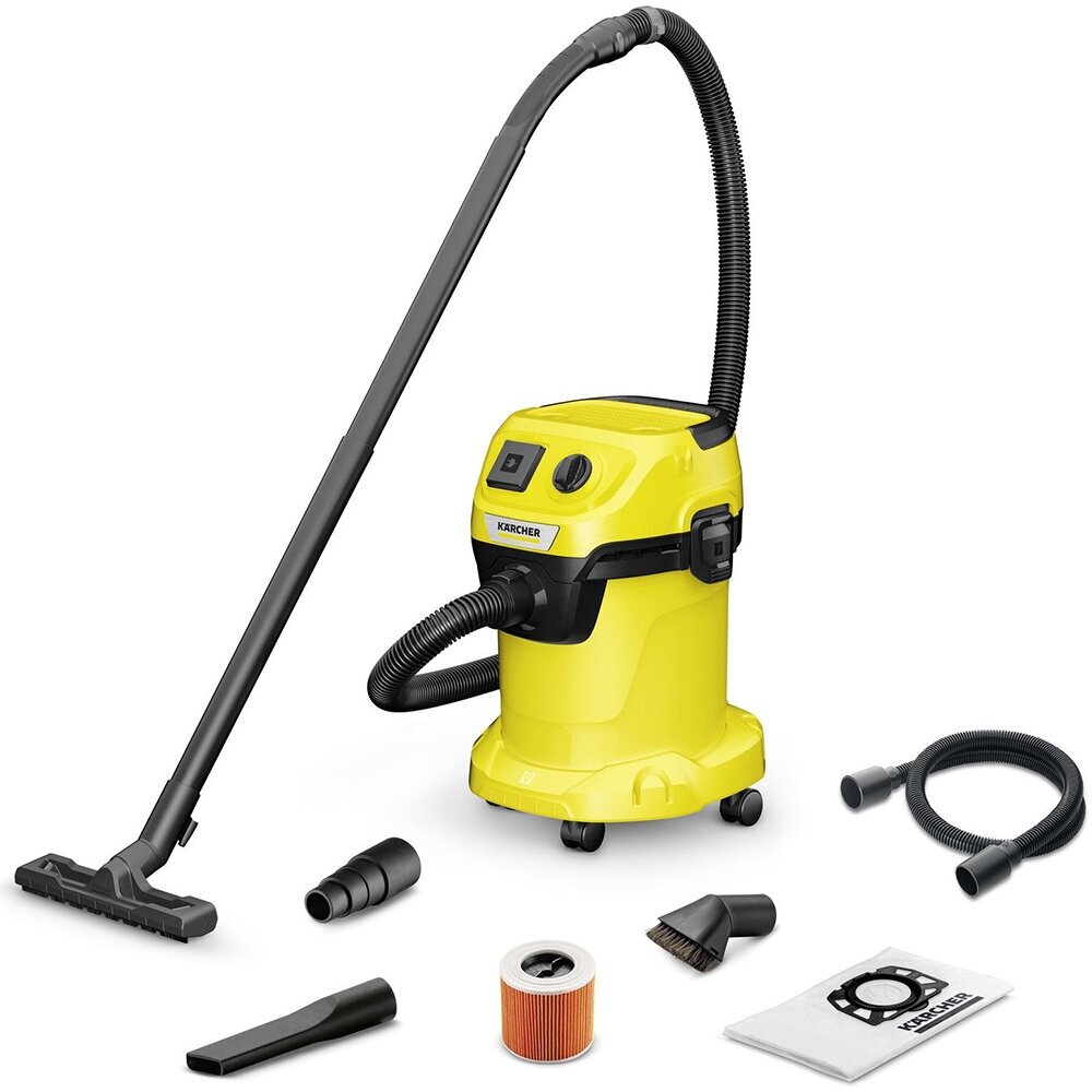 Пылесос строительный ручной Karcher WD 3 P V-17/4/20 Workshop 1000Вт yellow