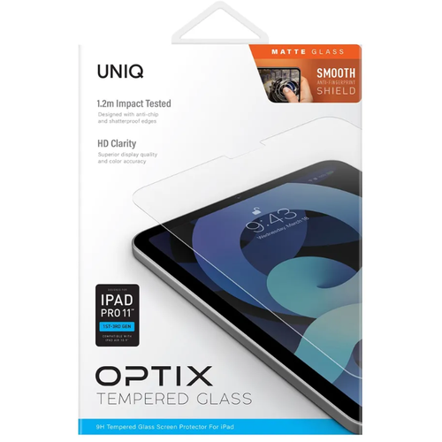 Матовое стекло Uniq для планшета iPad 11 (2018/21/22)/Air 10.9 (2020/22) OPTIX Matte Clear