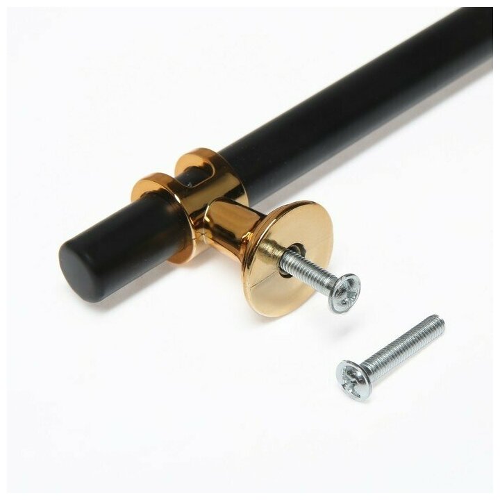 Ручка скоба CAPPIO, м/о 128 мм, d=12 mm, пластик, цвет золото/черный - фотография № 2