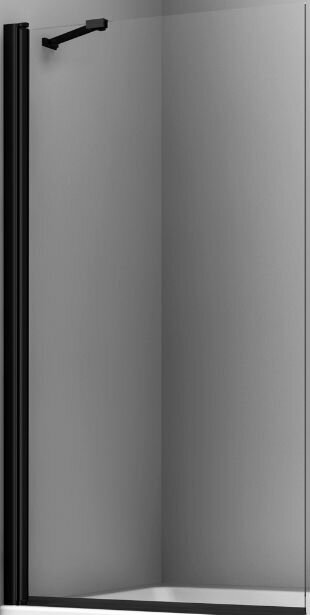 Шторка для ванны WasserKRAFT Berkel 48P01-80 BLACK Fixed - фото №5