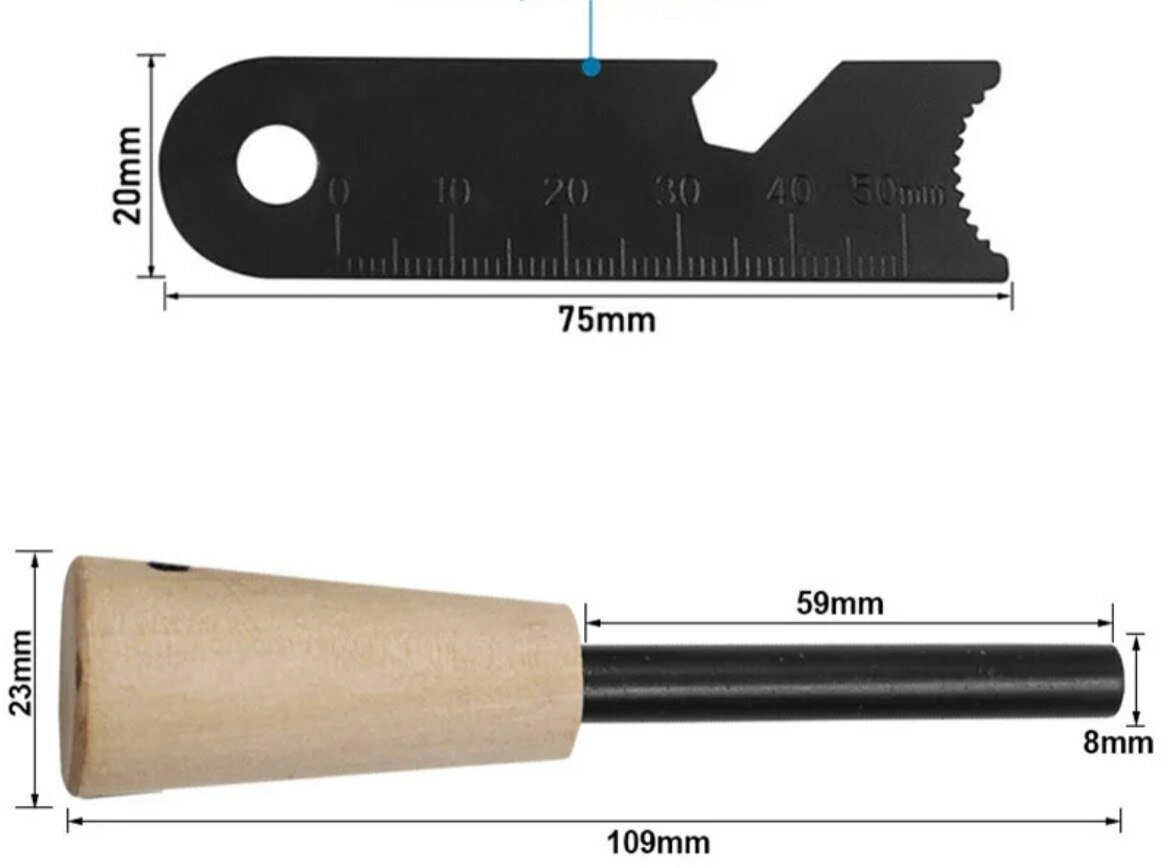 Огниво туристическое с линейкой и открывашкой, вечный огонь, зажигалка, светлое дерево - фотография № 3