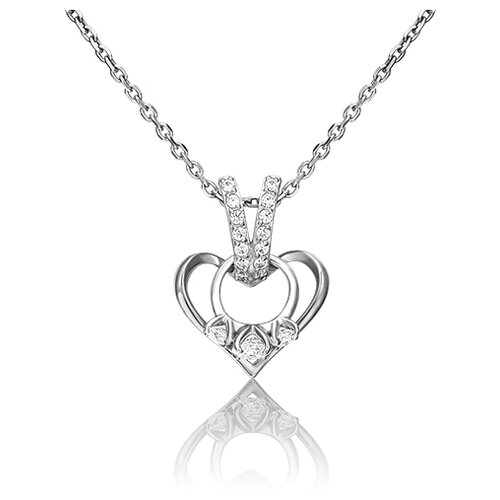 фото Подвеска сердце с кристаллами swarovski из белого золота 03-3068-00-501-1120-38 platina