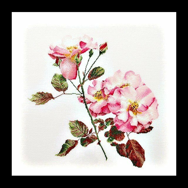 Розовая роза (лен) 412