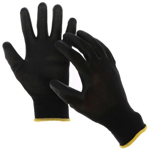 Перчатки нейлоновые, с латексной пропиткой, размер 8, чёрные перчатки нейлоновые с латексной пропиткой размер 8 чёрные