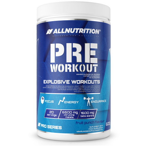 Предтренировочный комплекс ALLNUTRITION PRE - Workout, вкус: ананас-клубника, 600 г предтренировочный комплекс prime kraft pre workout boost ананас 300 гр