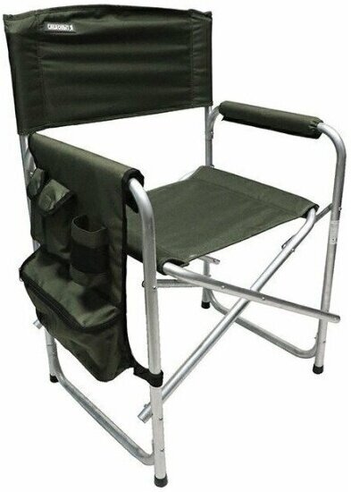Кресло складное Следопыт PF-FOR-SK11 с карманом на подлокотнике, алюминий, хаки