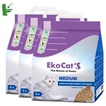 Наполнитель Eko Cats Medium древесный комкующийся 3х5кг - изображение