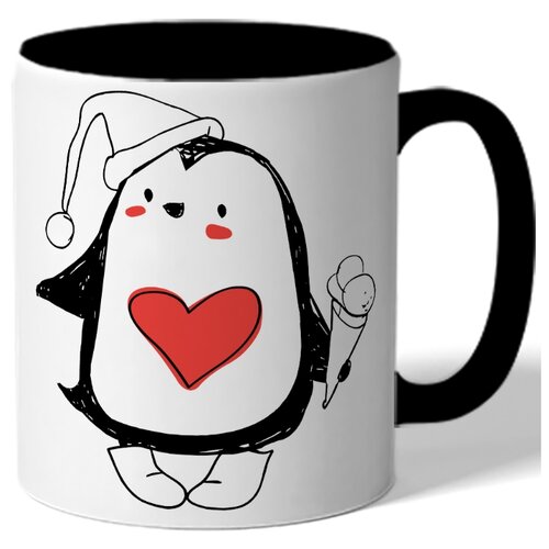 фото Кружка цветная - пингвин с мороженным drabs