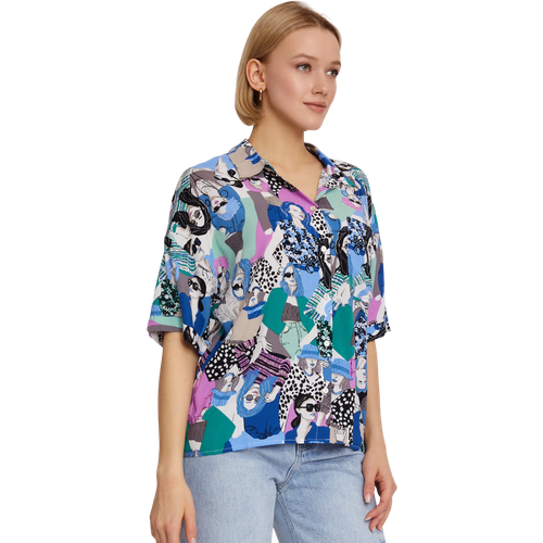 Блузка короткий рукав Zolla, цвет: хаки, размер: S