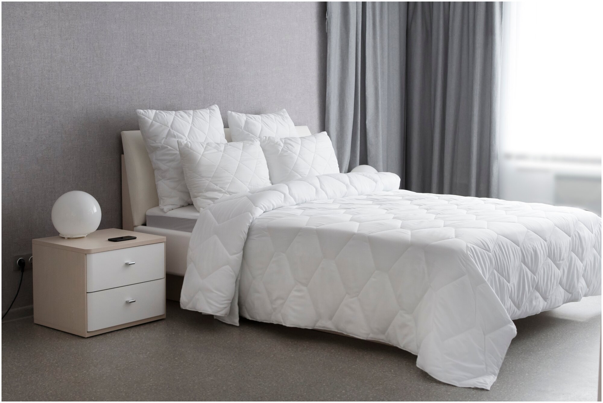 Одеяло белое стеганное облегченное 2 спальное Мягкий Сон "Bella Rosa" всесезонное 172х205/ для дома, для сна, в подарок - фотография № 7