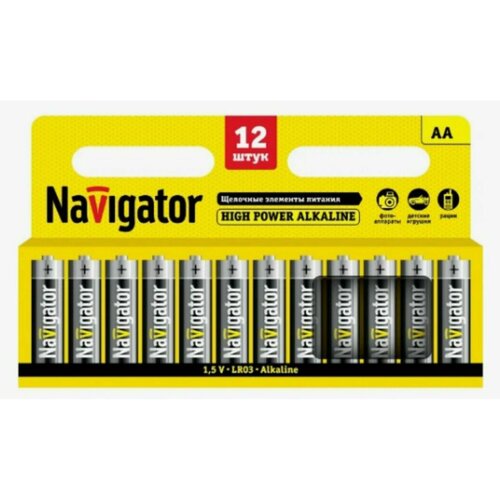 Батарейка Navigator АА пальчиковая LR6 1,5 В (12 шт.) батарейка kodak ultra digital б0005248 аа пальчиковая lr6 1 5 в 12 шт