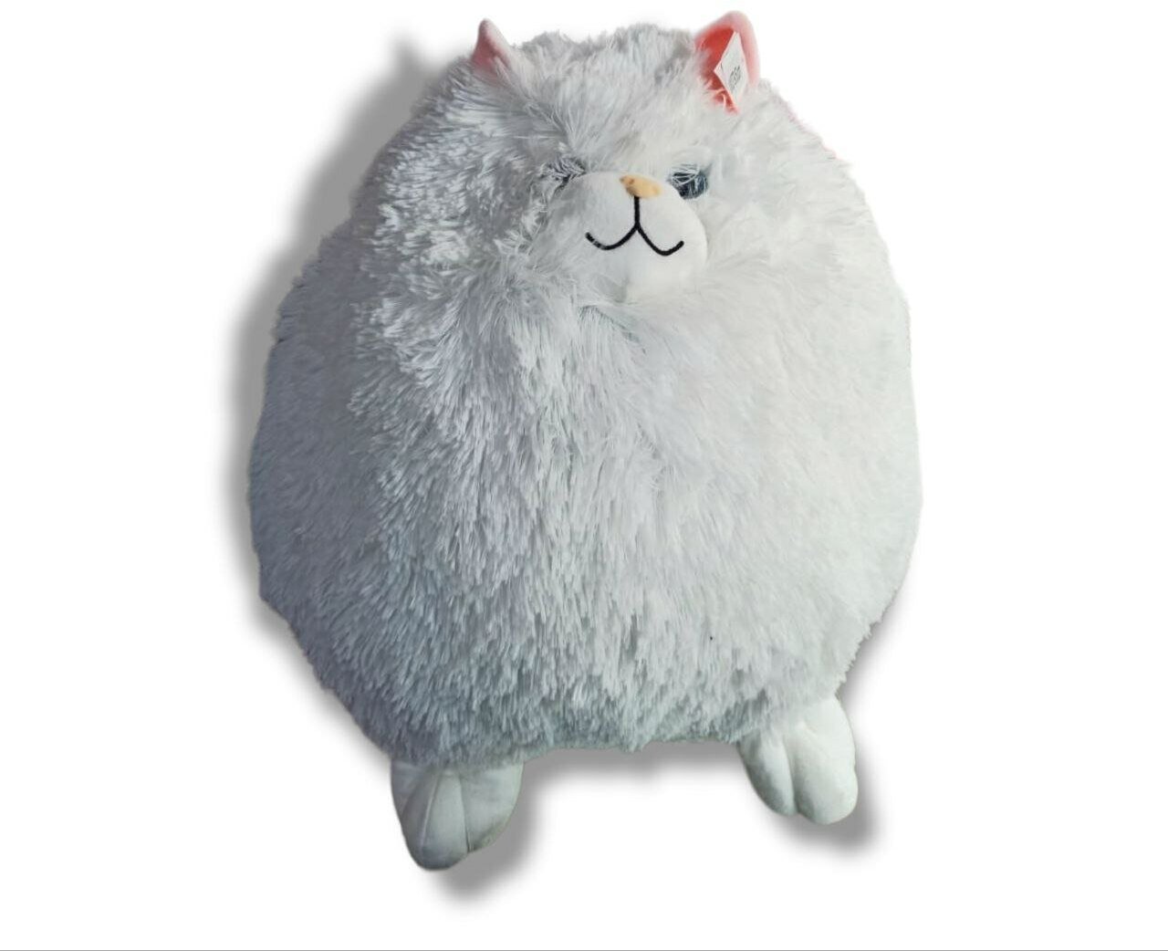 Мягкая игрушка-подушка Круглый котик 50 см белый