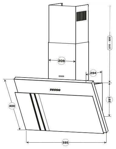 Вытяжка кухонная 60 см CT-1826-60 White - фотография № 8