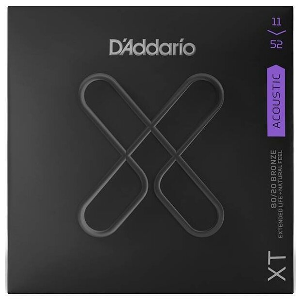 Струны для акустической гитары 11-52 D'ADDARIO XTABR1152