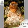 Алмазная мозаика вышивка, Картина стразами, Алмазное хобби Ангел с кроликом 30х40 без подрамника - изображение
