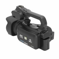 Видеокамера 4K 64МП с 18-кратным цифровым зумом и 4-дюймовым сенсорным экраном, идеальна для влогеров, поддержка внешних микрофонов и света