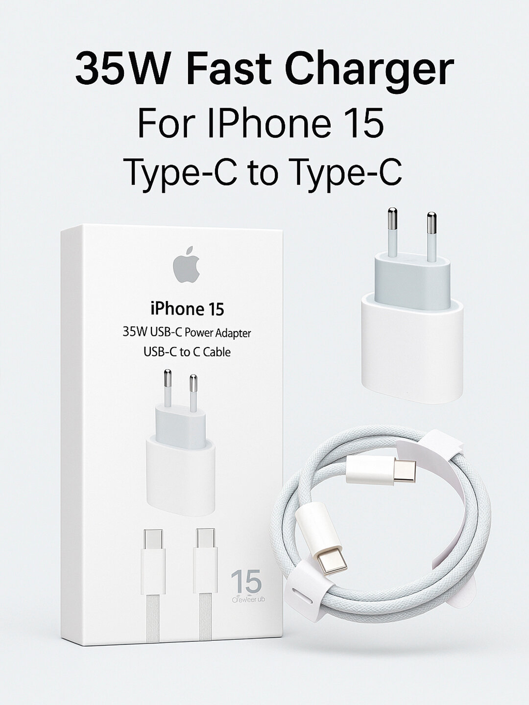 35W Быстрая зарядка для iPhone 15 Pro (Max), Type-C на Type-C