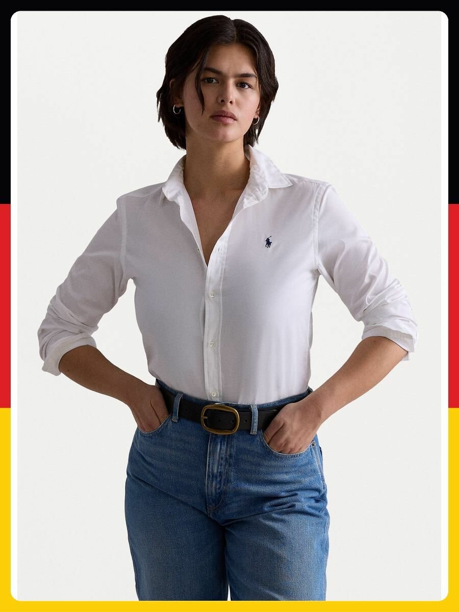 Рубашка Polo Ralph Lauren Базовая коллекция, размер 48, белый