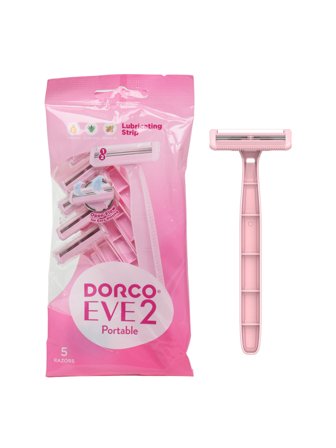 Одноразовые бритвенные станки для женщин DORCO Eve 2, 5 шт в упаковке (модель TNB200PK)
