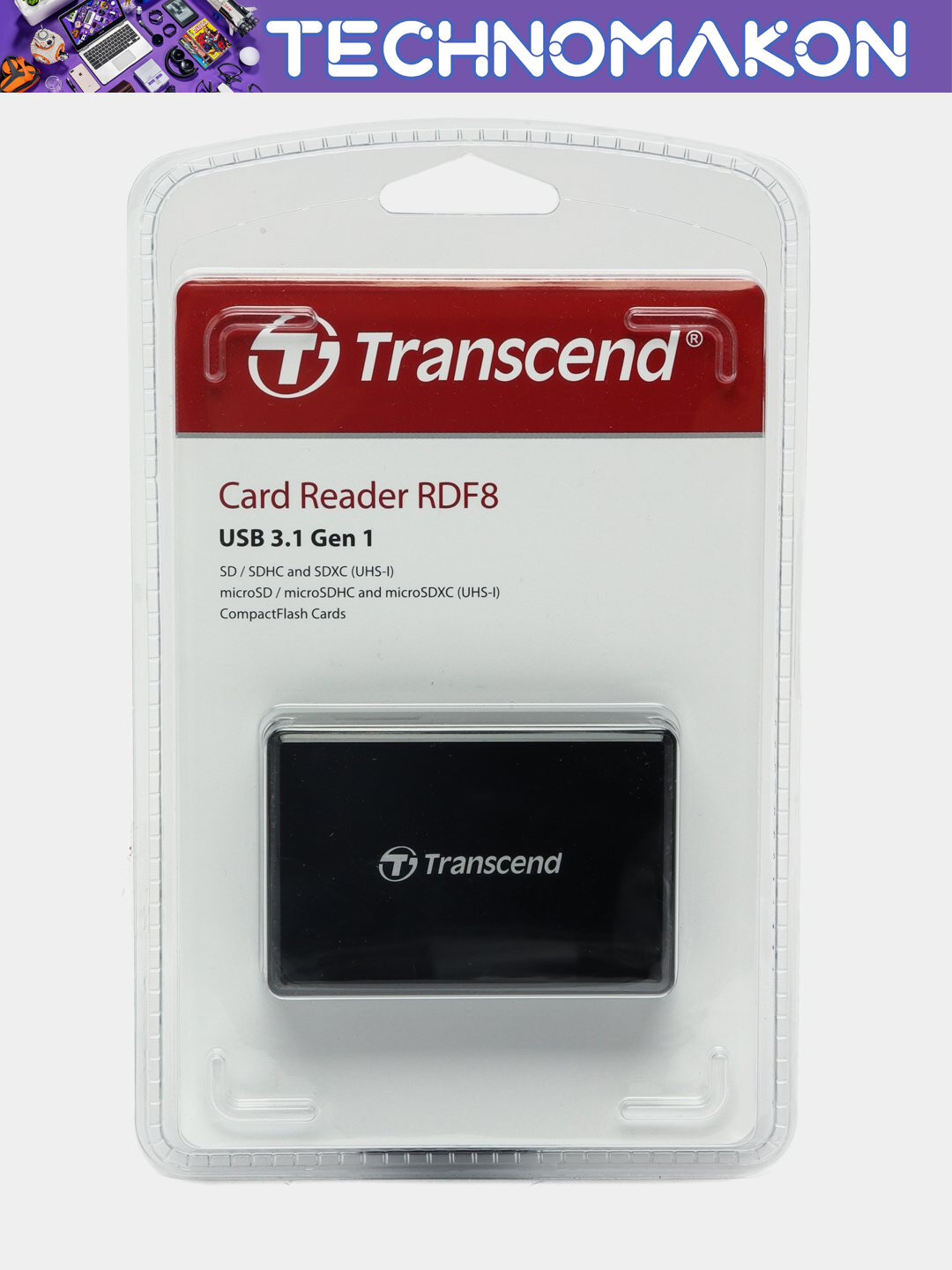 Картридер Transcend RDC8, переходник для флешек, адаптер карт памяти, type-c