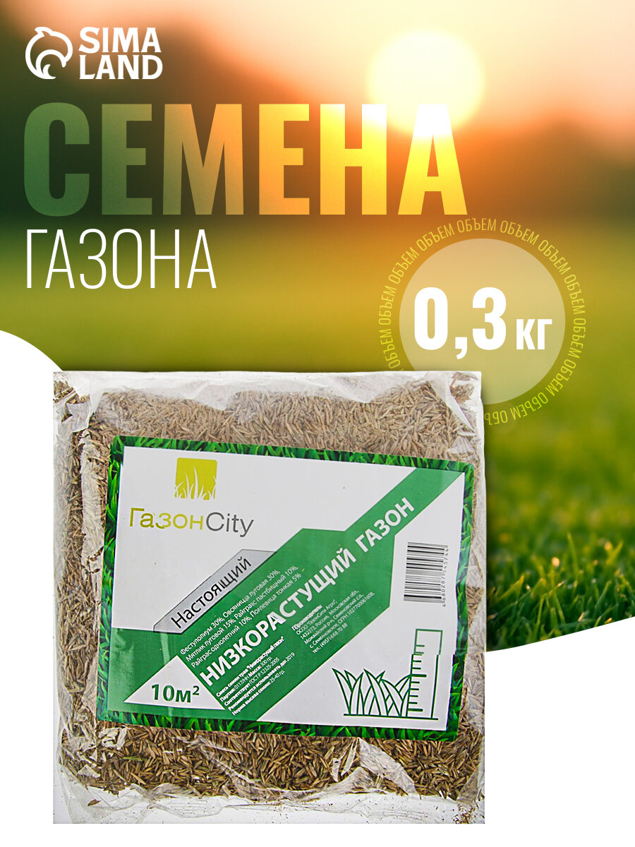 Семена ГазонCity "Низкорастущий Настоящий", овсяница, мятлик, полевица, райграс, фестулолиум