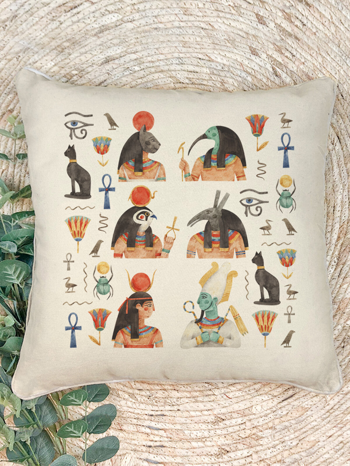 Наволочка для декоративной подушки Gerasim "Боги Египта", 41х41 см, эко-ткань хлопок/полиэфир