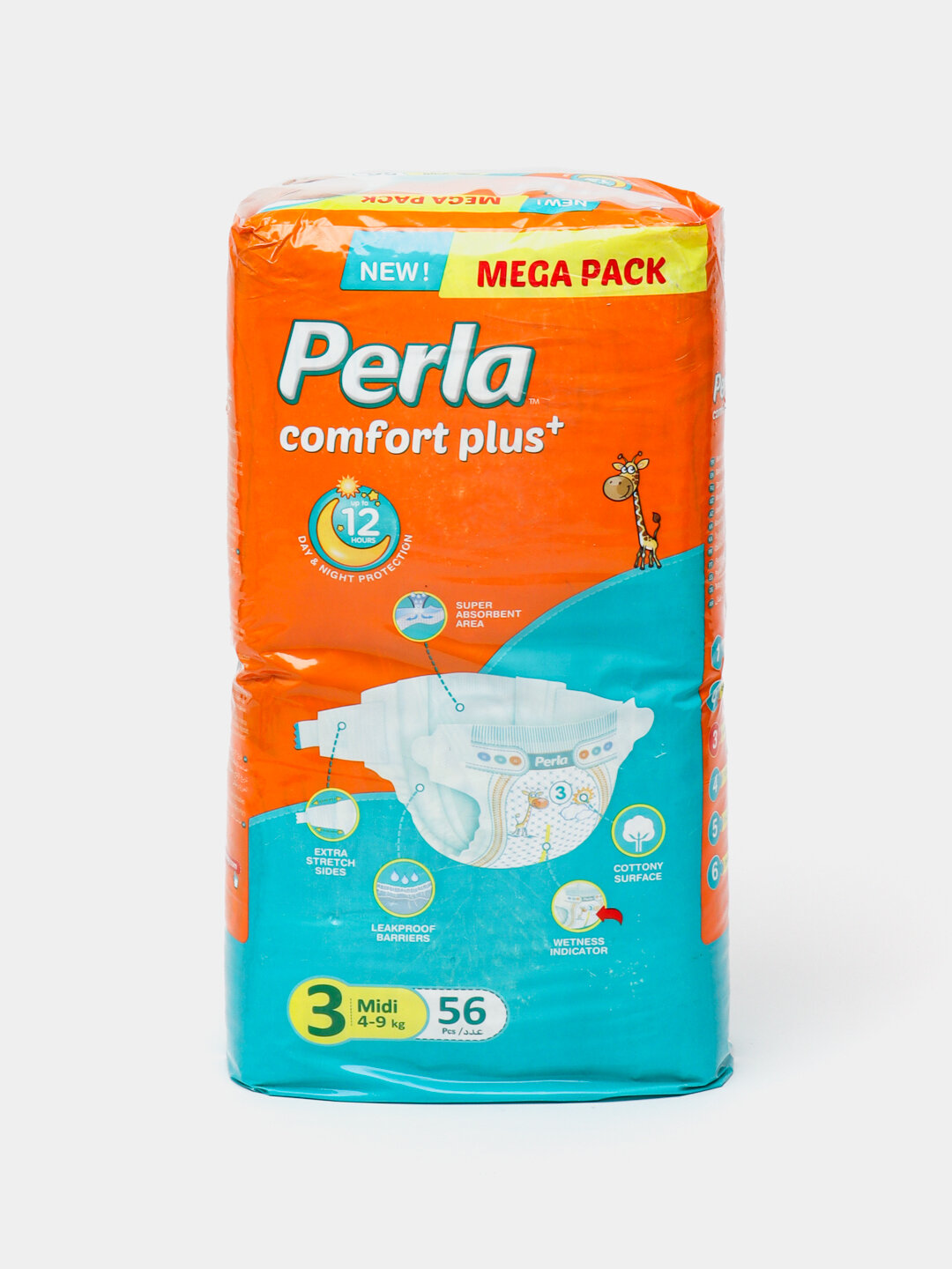 Подгузники Perla Camfort Plus Mega Pack размер №3 для детей 4-9 кг, упаковка 56 штуки — фото 1